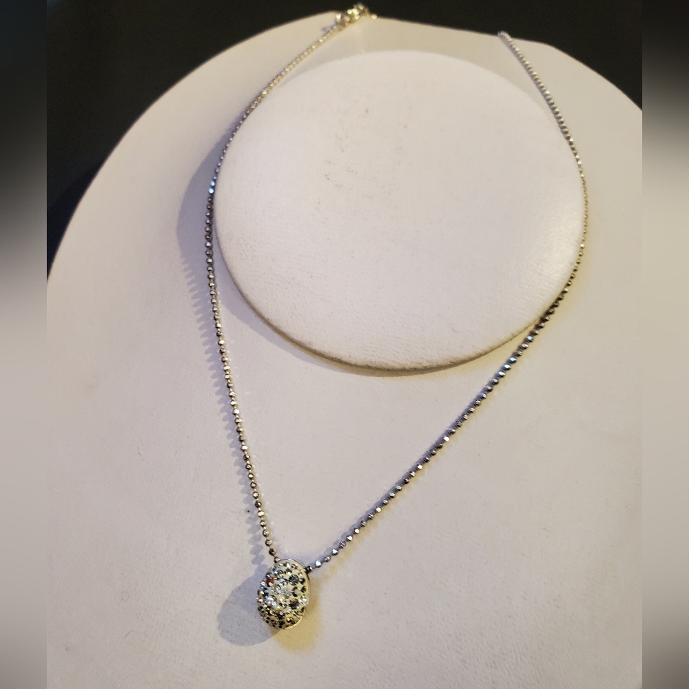 Swarovski Silver Crystal Pavé Pendant Necklace
